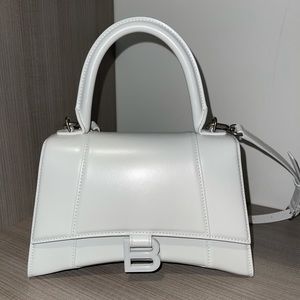 Balenciaga white small hourglass bag